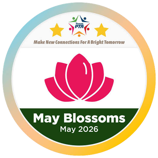 Texas PTA May Blossoms emblem
